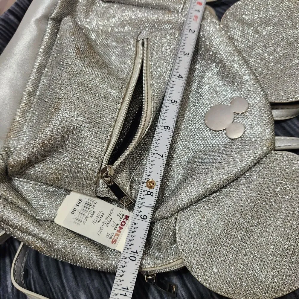 Mickey Mause Girls Kid Backpack Gray Metallic